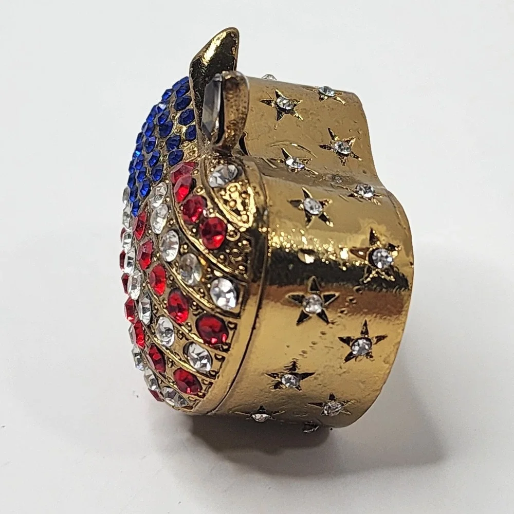 Art Form Objet d' Work of Art APPLE USA Patriotic Teacher Jeweled Trinket Box